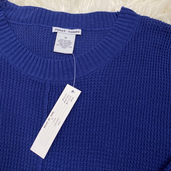 Sweet Romeo | Navy Crewneck Knit Sweater | Medium - Picture 4 of 7